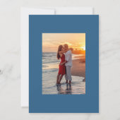 Koel zomerstrand bruiloftsfoto save the date (Achterkant)