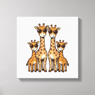 Koel Zonnebril Familie Bril Vintage Gravure T Canvas Afdruk