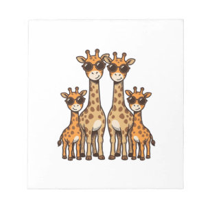 Koel Zonnebril Familie Giraffe Vintage Gravering T Notitieblok