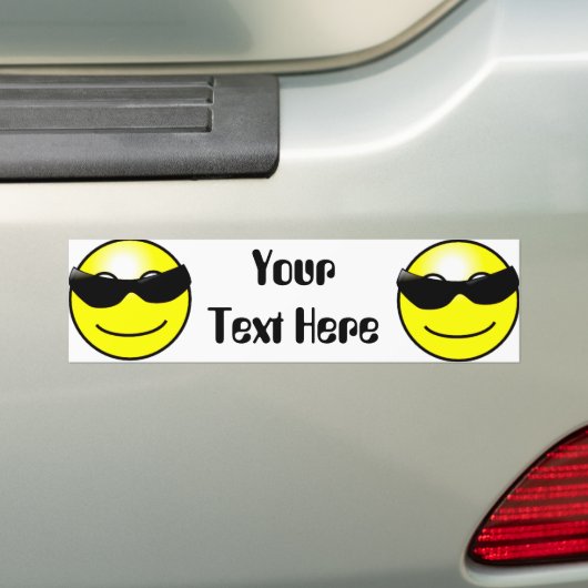 Koel zonnebril Geel gezicht Bumpersticker (Op auto)