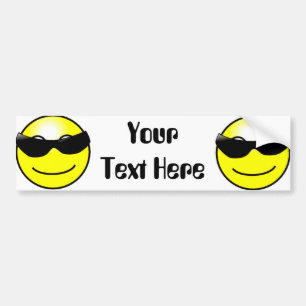Koel zonnebril Geel gezicht Bumpersticker