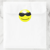 Koel zonnebril Geel gezicht Ronde Sticker (Tas)