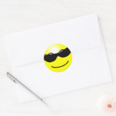 Koel zonnebril Geel gezicht Ronde Sticker (Envelop)