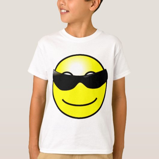 Koel zonnebril Geel gezicht T-shirt (Voorkant)