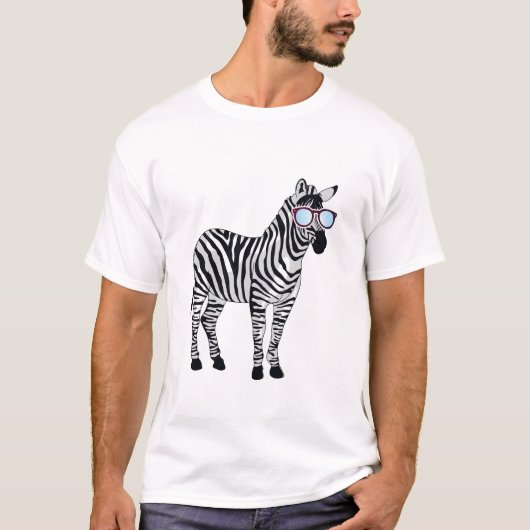 Koel Zonnebrillen Zebra Zookeeper Wilddieren T-shirt (Voorkant)