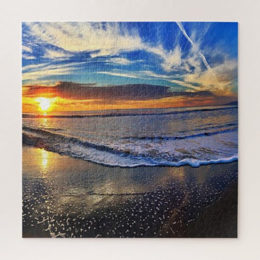 Koel Zonsondergang Op Het Strand Legpuzzel (Verticaal)