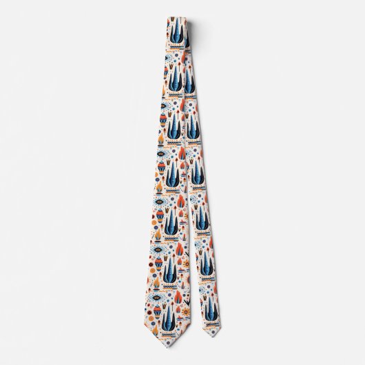 Koel zuidwestelijk Boho tegelpatroon Stropdas (Voorkant)
