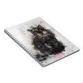 Koel zwart Afbeelding met kat Notitieboek (Rechterzijde)
