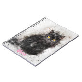Koel zwart Afbeelding met kat Notitieboek (Linkerzijde)
