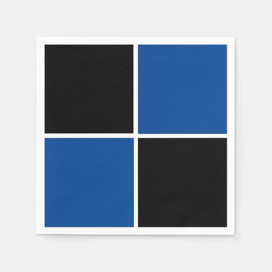 Koel zwart-blauw vierkant drankenafval servet (Voorkant)