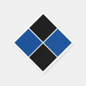 Koel zwart-blauw vierkant drankenafval servet (Hoek)