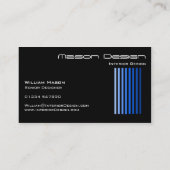 Koel zwart en blauw modern - Visitekaartje (Achterkant)