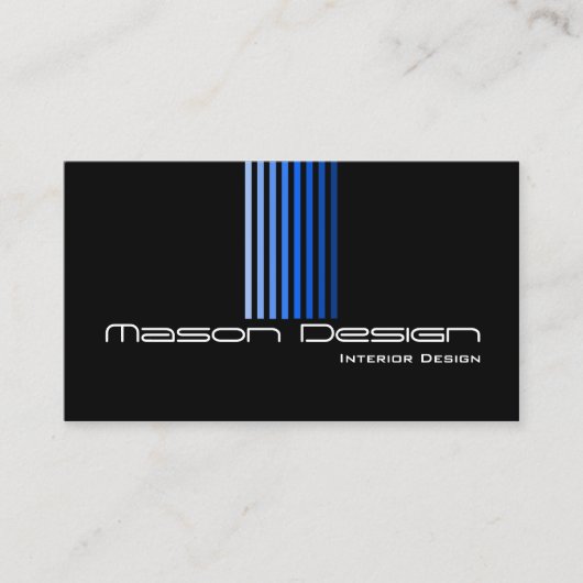 Koel zwart en blauw modern - Visitekaartje (Voorkant)