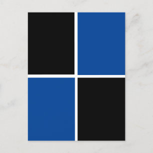 Koel zwart en blauw vierkant briefkaart
