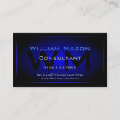 Koel zwart en donkerblauw monogram - Visitekaartje (Voorkant)