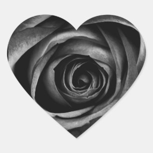 Koel zwart en grijs gotische roos bloem donkere bl hart sticker