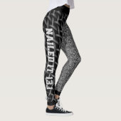 Koel zwart en wit Abstract Nailing it Leggings (Rechts)