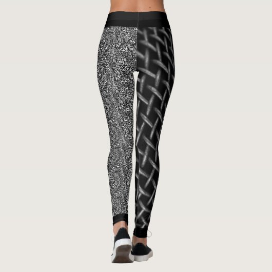 Koel zwart en wit Abstract Nailing it Leggings (Achterkant)