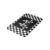 Koel zwart en wit gecheckt vlagpatroon badmat (Gekanteld)