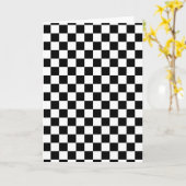 Koel zwart en wit gecheckt vlagpatroon kaart (Gele Bloem)