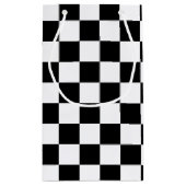 Koel zwart en wit gecheckt vlagpatroon klein cadeauzakje (Achterkant)