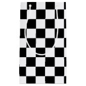 Koel zwart en wit gecheckt vlagpatroon klein cadeauzakje (Voorkant)
