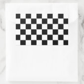 Koel zwart en wit gecheckt vlagpatroon rechthoekige sticker (Tas)