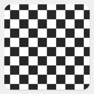 Koel zwart en wit gecheckt vlagpatroon vierkante sticker