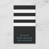 Koel zwart en wit gestreept Moderne Verticale Hip  Visitekaartje (Voorkant)