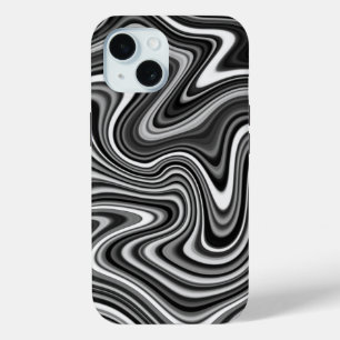 Koel zwart en wit uniek patroon iPhone 15 case