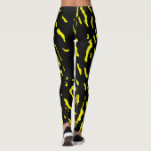 Koel Zwart Geel Abstract Dierenprint Patroon Leggings (Achterkant)