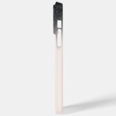 Koel zwart glinsterend ombre roze gouden monogram Case-Mate iPhone case (Achterkant / Links)