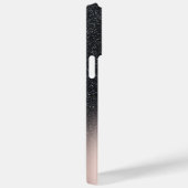 Koel zwart glinsterend ombre roze gouden monogram Case-Mate iPhone case (Achterkant / Rechts)
