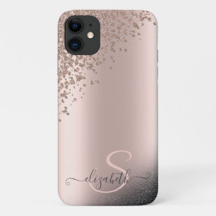 Koel zwart glinsterende diamanten roze gouden mono Case-Mate iPhone case