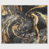 Koel zwart goud marmer textuur cadeaupapier (Vlak)