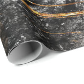Koel zwart goud marmer textuur cadeaupapier (Rol Hoek)