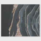 Koel zwart goud marmer textuur cadeaupapier (Vlak)