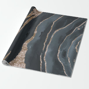 Koel zwart goud marmer textuur cadeaupapier