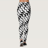 Koel zwart handlebar snor patroon op wit leggings (Achterkant)