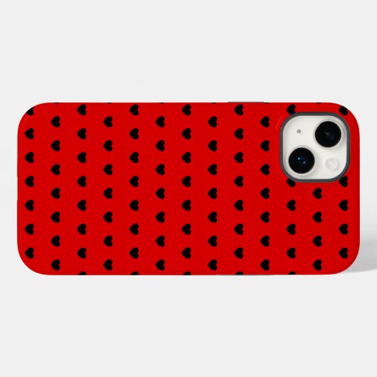 Koel zwart hart op opvallend rood Case-Mate iPhone case (Achterkant (horizontaal))