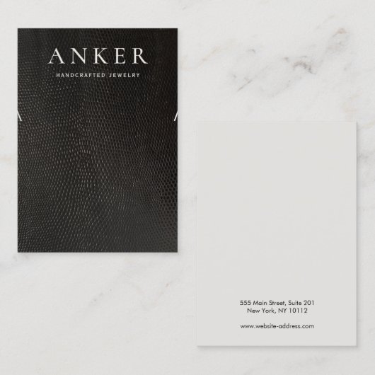 Koel zwart Ketting Bracelet beeldscherm Visitekaartje (Voorkant / Achterkant)
