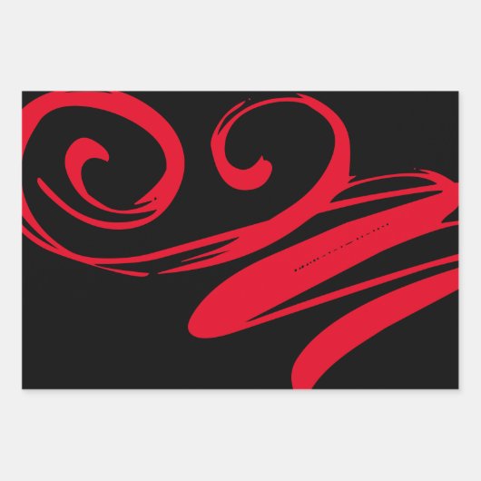 Koel zwart/rood cadeaupapier (Voorkant)