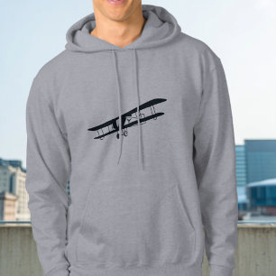 Koel zwart vliegtuig, eenvoudig en leuk luchtvaart hoodie