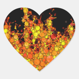 Koel zwart vuur vlammen hart sticker