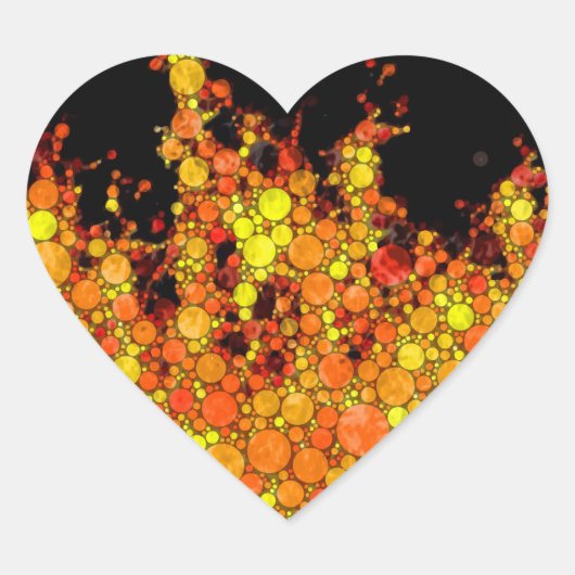 Koel zwart vuur vlammen hart sticker (Voorkant)