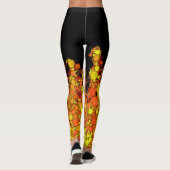 Koel zwart vuur vlammen leggings (Achterkant)