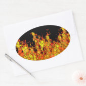Koel zwart vuur vlammen ovale sticker (Envelop)