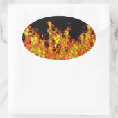 Koel zwart vuur vlammen ovale sticker (Tas)