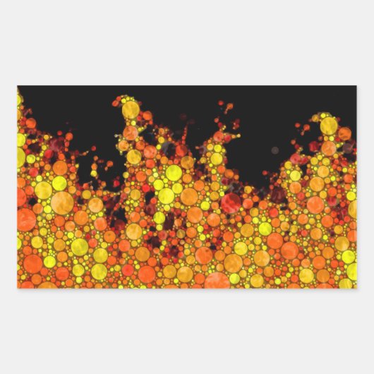 Koel zwart vuur vlammen rechthoekige sticker (Voorkant)