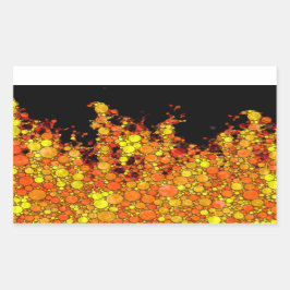 Koel zwart vuur vlammen rechthoekige sticker